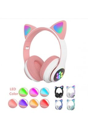 A+ Kalite Vilya Kedi Kulağı Detaylı Uyumlu Bluetooth Kablosuz Kulaklık Çocuk Oyuncu + Aux Kablo VİLYASTN-28