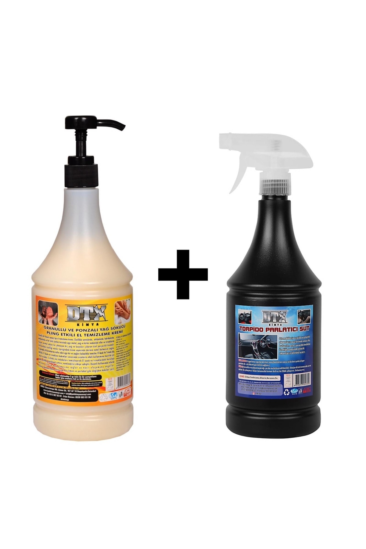 Ponza'lı (talaşlı) El Temizleme Kremi ( Sabunu) 1 Kg & Torpido Parlatıcı Süt 500 Ml