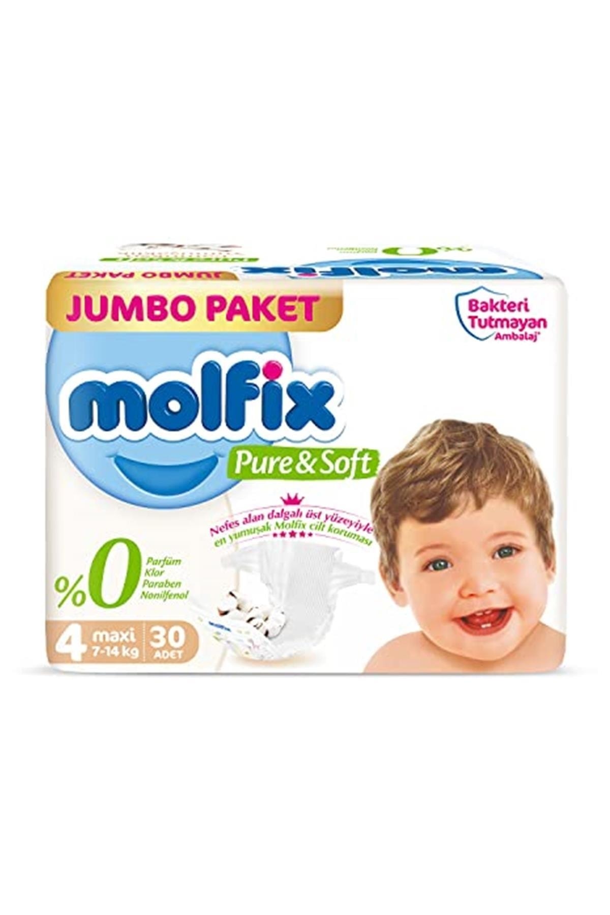 Molfix Pure&soft Jumbo Paket Maxi 4 Beden Bebek Bezi (1 X 30 Adet)