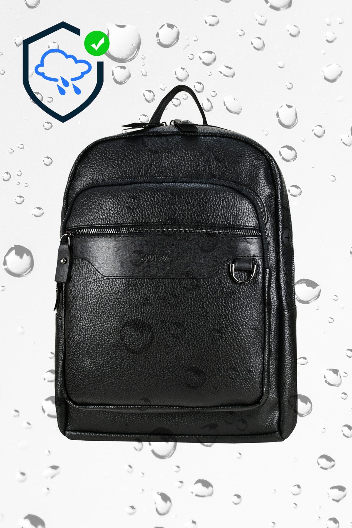 Faux leather discount school backpack
