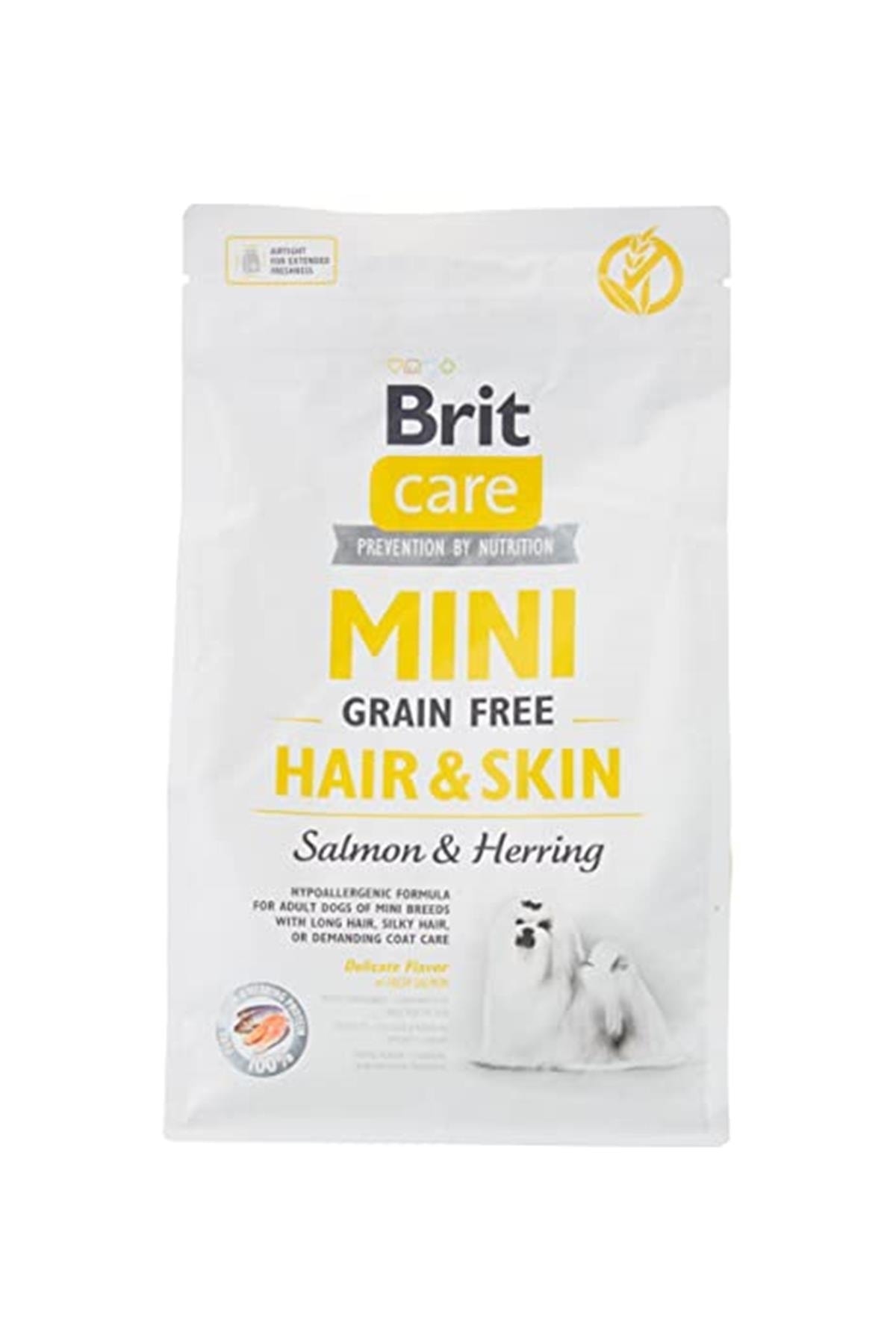 Brit Care Mini Hair & Skin Kuru Köpek Maması Somon Ve Ringa Balıklı Tahılsız Yetişkin Deri Ve T