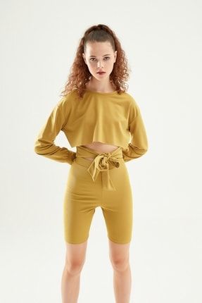 Kadın Olive Bağlama Detaylı Sweatshirt 22K17560