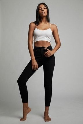 Lucy E.x.t.r.a Black Yüksek Bel Jeans Pantolon Solmaz Siyah Jeans(TOPARLAYICI) jean1