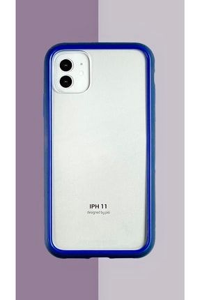 Uyumlu Iphone 11 Lazer Kesim Q Series Silikon Kılıf Mavi iPhone 11 Lazer Kesim Mavi