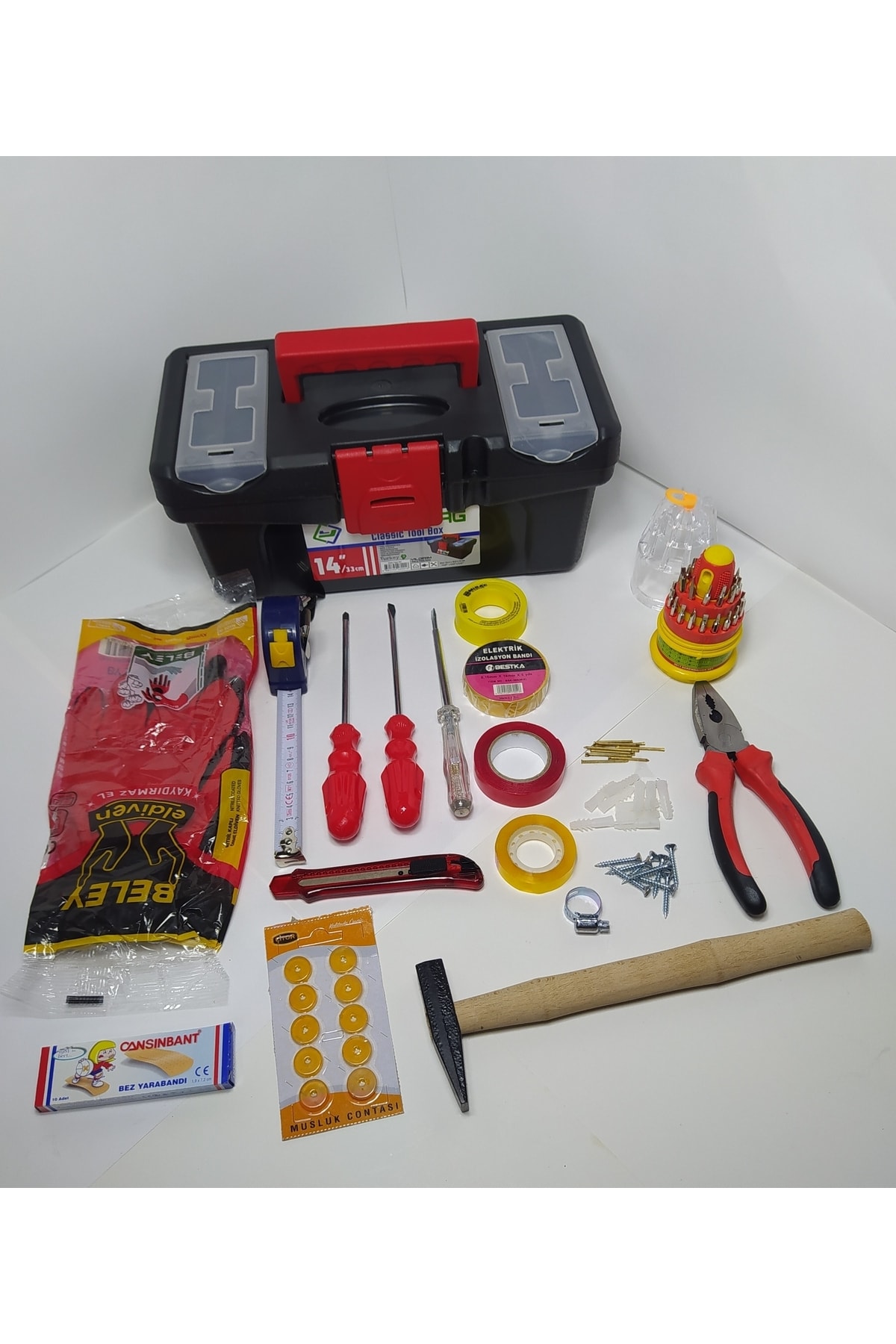 DİBA AVM El Aleti Seti Dolu Takım Çantası Tamir Seti Profesyonel Alet Takımı 14 Inç