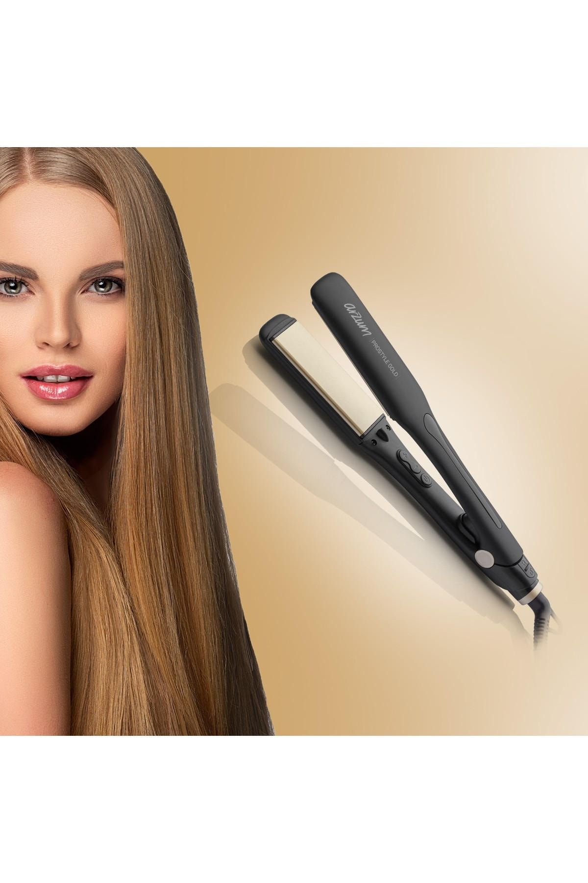 Arzum Ar5081 Prostyle Gold Wide Ceramic Plate Hair Straightener
