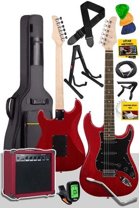 Rph20-amp Red Elektro Gitar Seti 20 Watt Gain'li Amfi Ve Full Set 22054
