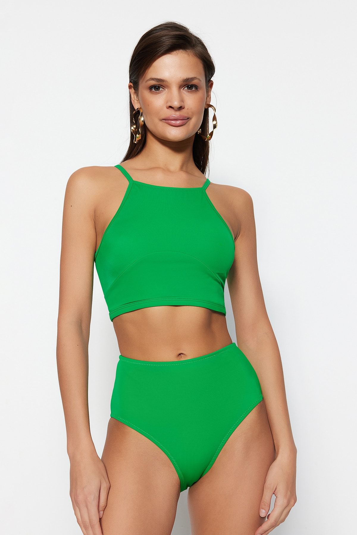 Crop halter bikini on sale