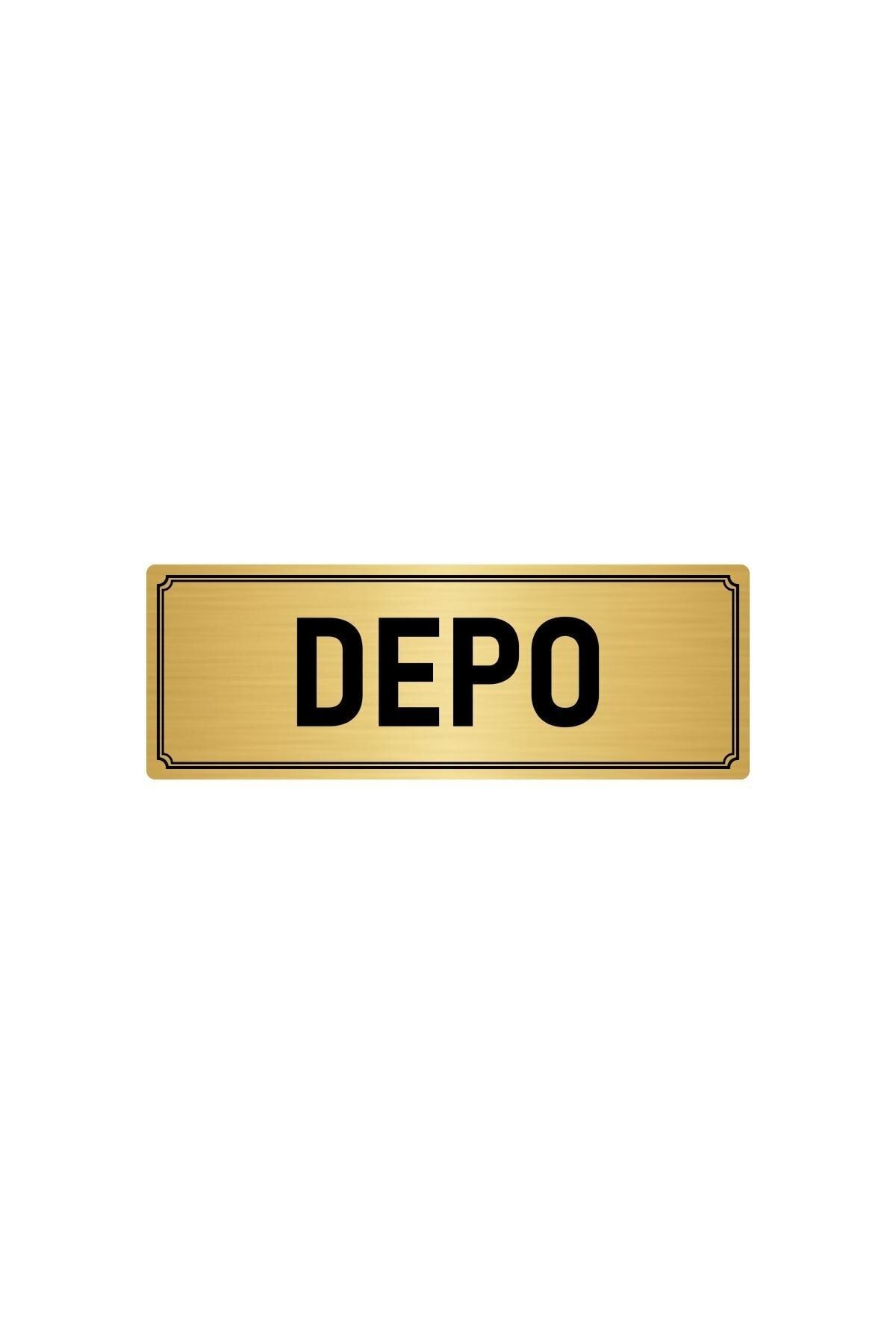 Metal Orientation Plate, Department Door Noun Warehouse 10x20 Cm Gold Color