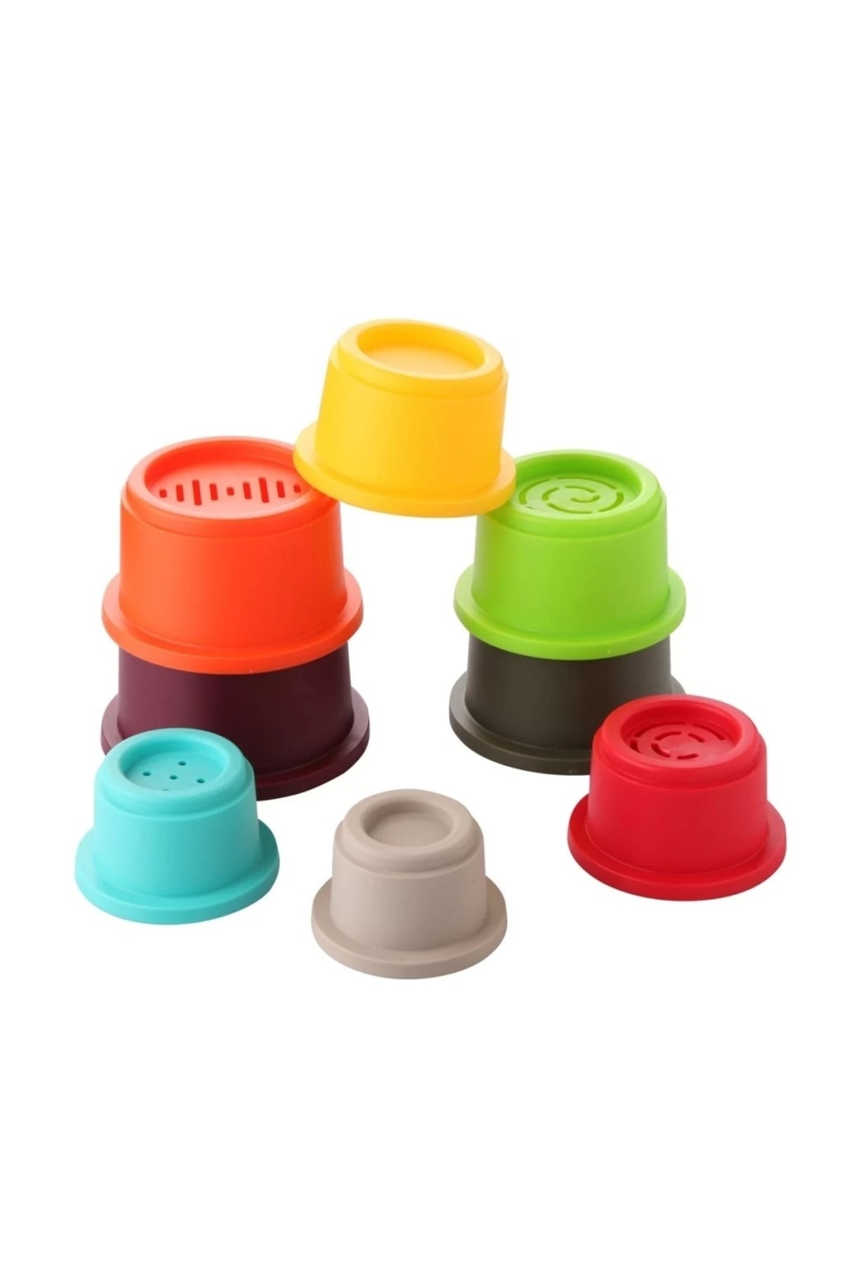 بازیچه آموزشی گرد، ظروف رنگارنگ، پرورش مهارت‌های دستی، کلاه، اشکال، یادگیری رنگ‌ها