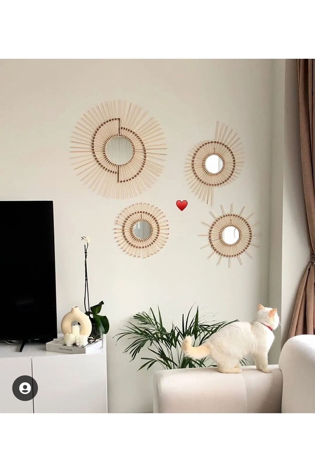 makrome style 4lü Bambu Ayna