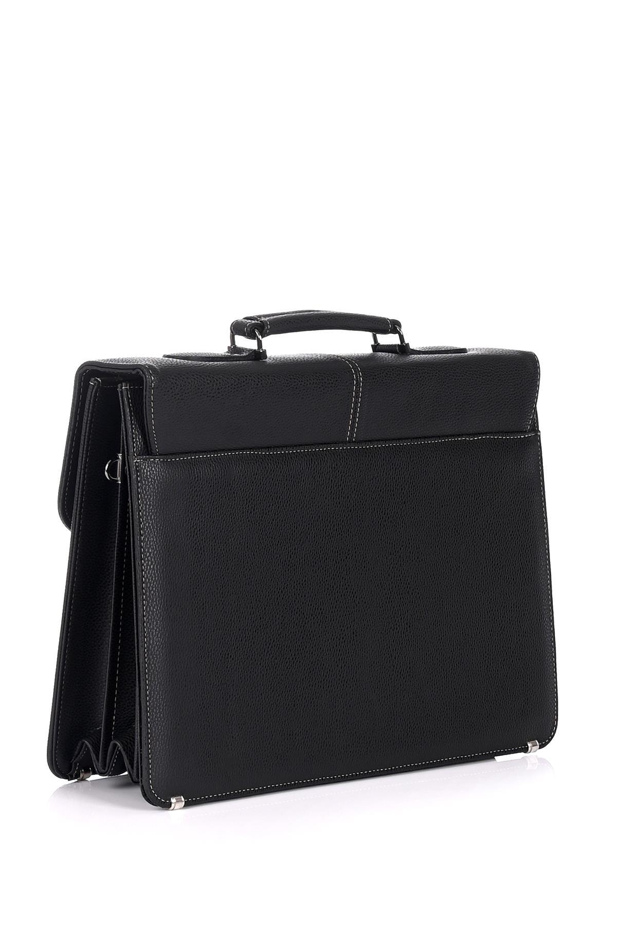 DERİEND  2010 15.6 Inç Laptop Bölmeli A4 Ve Dosya Uyumlu Evrak Çantası Siyah - Görsel 4