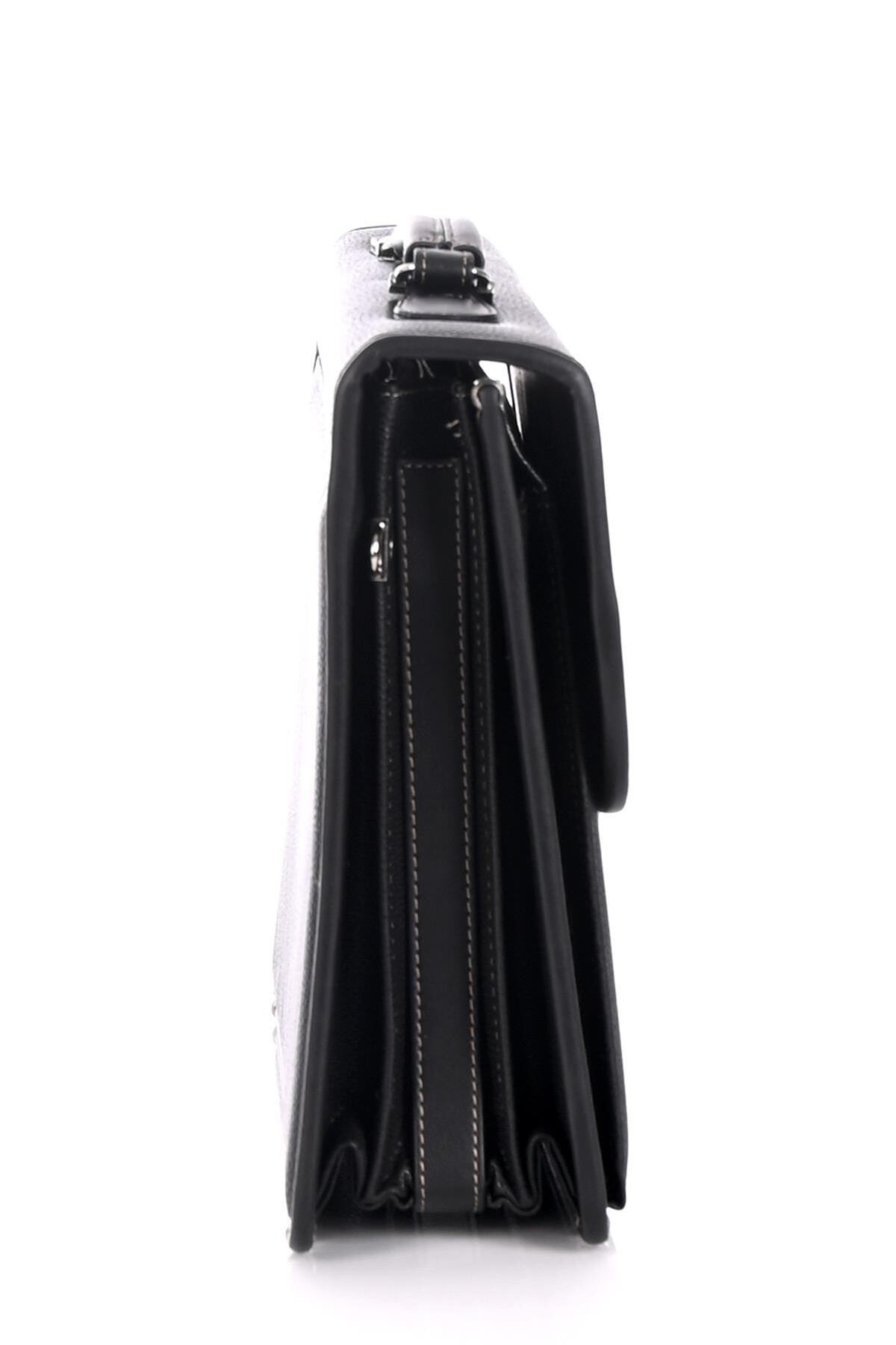 DERİEND  15.6 Inç Laptop Bölmeli A4 Ve Dosya Uyumlu Evrak Çantası Siyah - Görsel 3