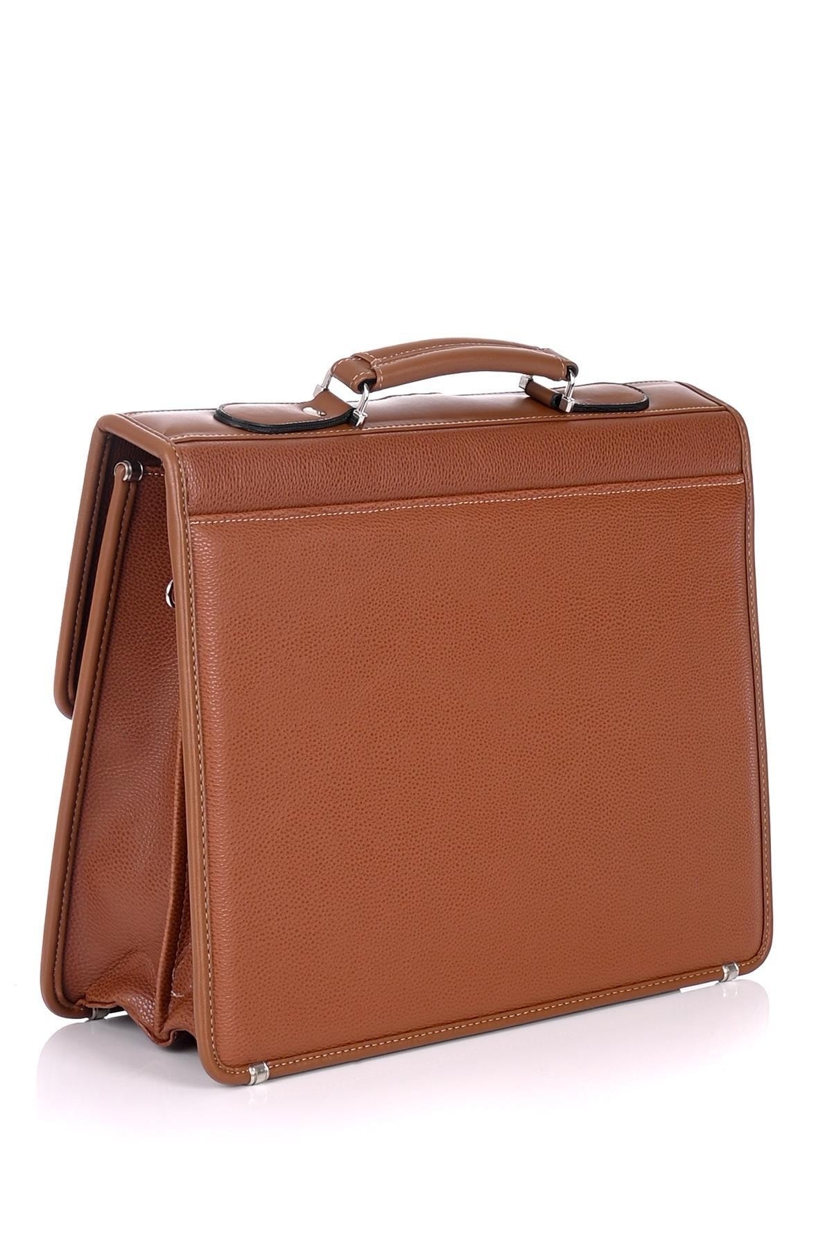 DERİEND  15.6 Inç Laptop Bölmeli A4 Ve Dosya Uyumlu Evrak Çantası Taba - Görsel 4