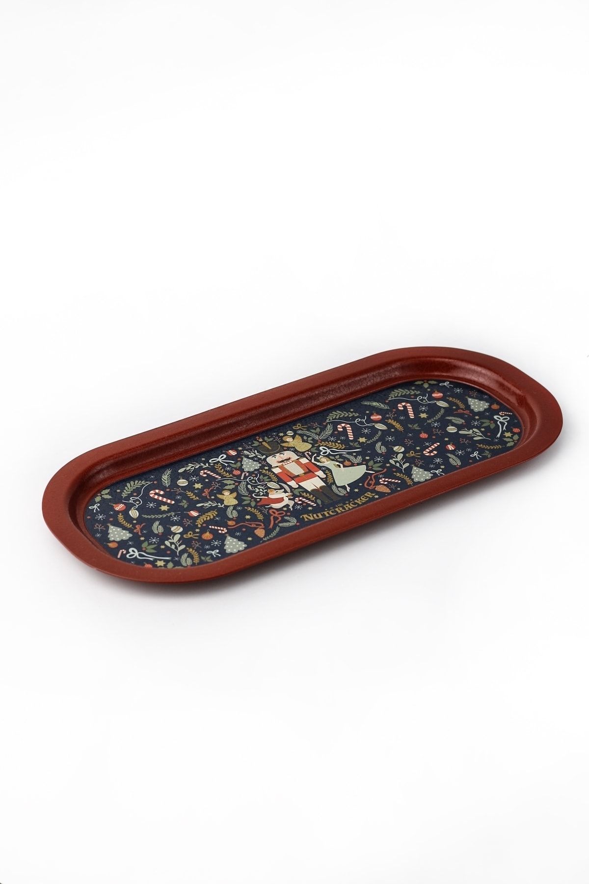 EVLE-Ee168-v1 Tales Nutcracker Patterned Oval Tray 16x35 Cm 2