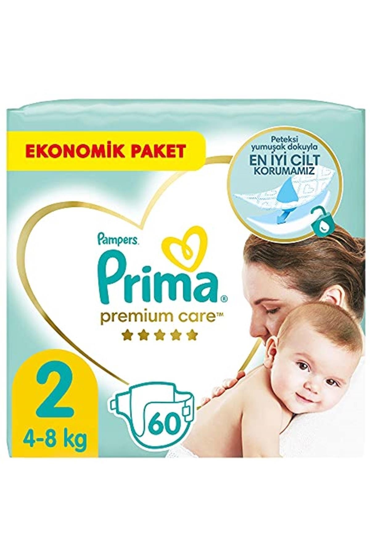 Prima Bebek Bezi Premium Care 2 Beden 60 Adet Mini Jumbo Paket UX8704