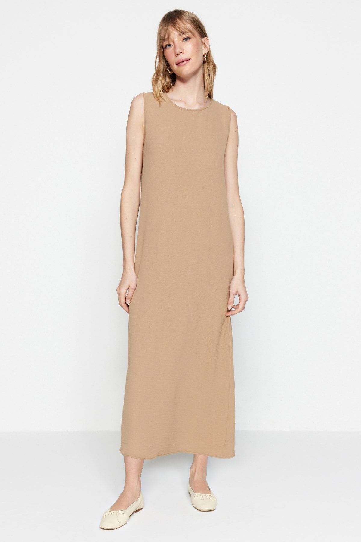 Trendyol Modest-Schwarz-Beige 2er-Pack Unterwäsche Aerobin Woven Lining Dress TCTSS23EB00146 7