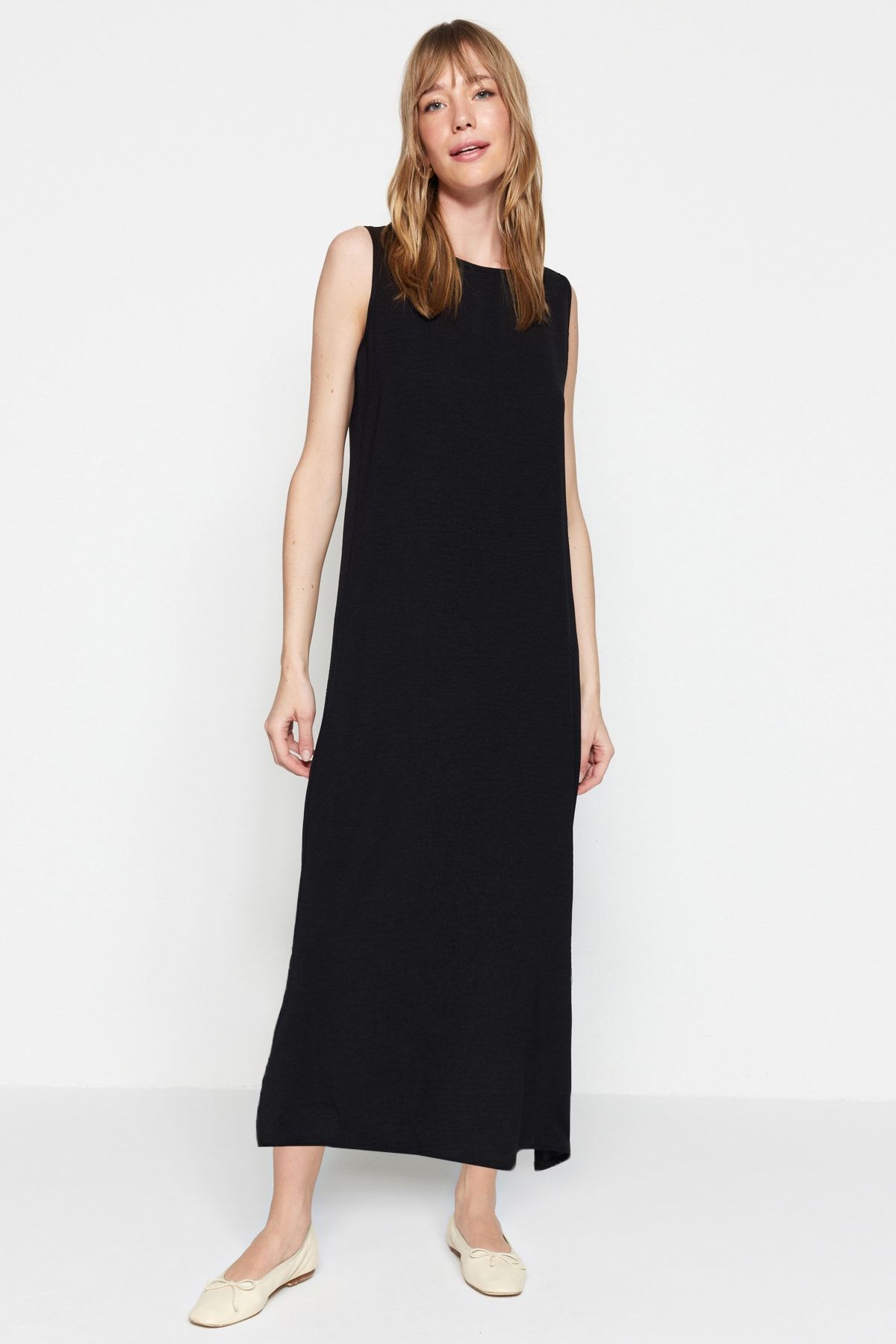 Trendyol Modest-Schwarz-Beige 2er-Pack Unterwäsche Aerobin Woven Lining Dress TCTSS23EB00146 6