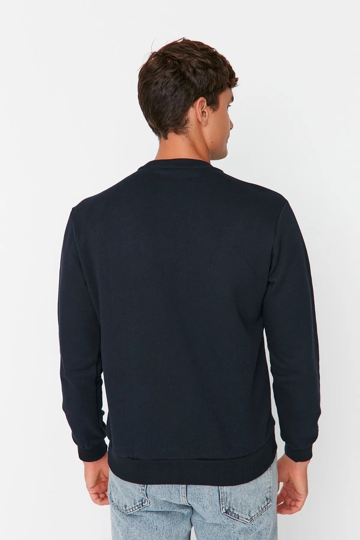 Trendyolmilla  Lacivert Regular/Normal Kesim İçi Polar/Sıcak Tutan Sweatshirt TMNAW21SW1208 - Görsel 12