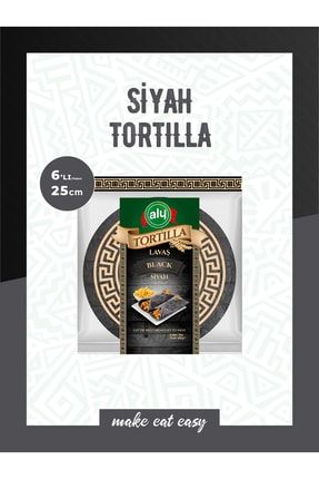 Siyah Tortilla Lavaş 25 cm 6'lı Paket 420 gr Siyah 25cm*6