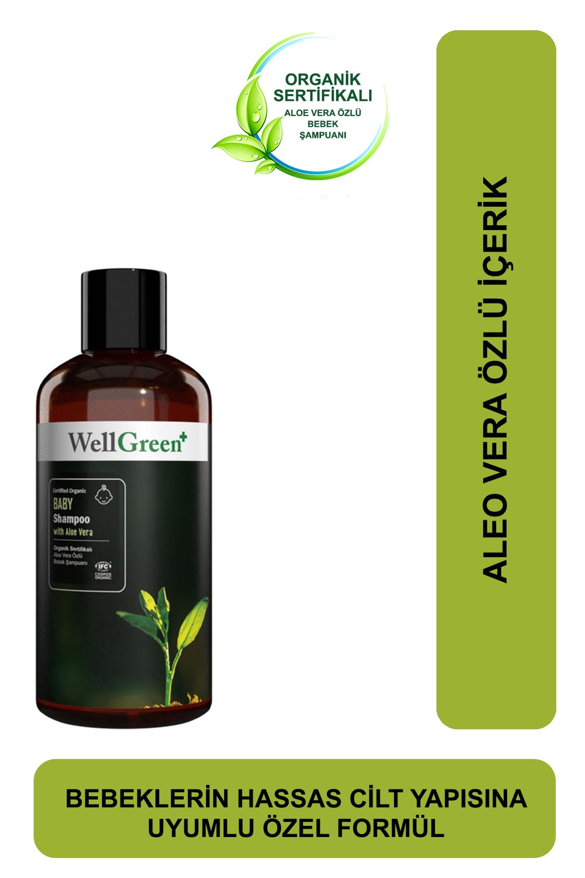 WellGreen Organik Aloe Vera Özlü Bebek Şampuanı - 250ml