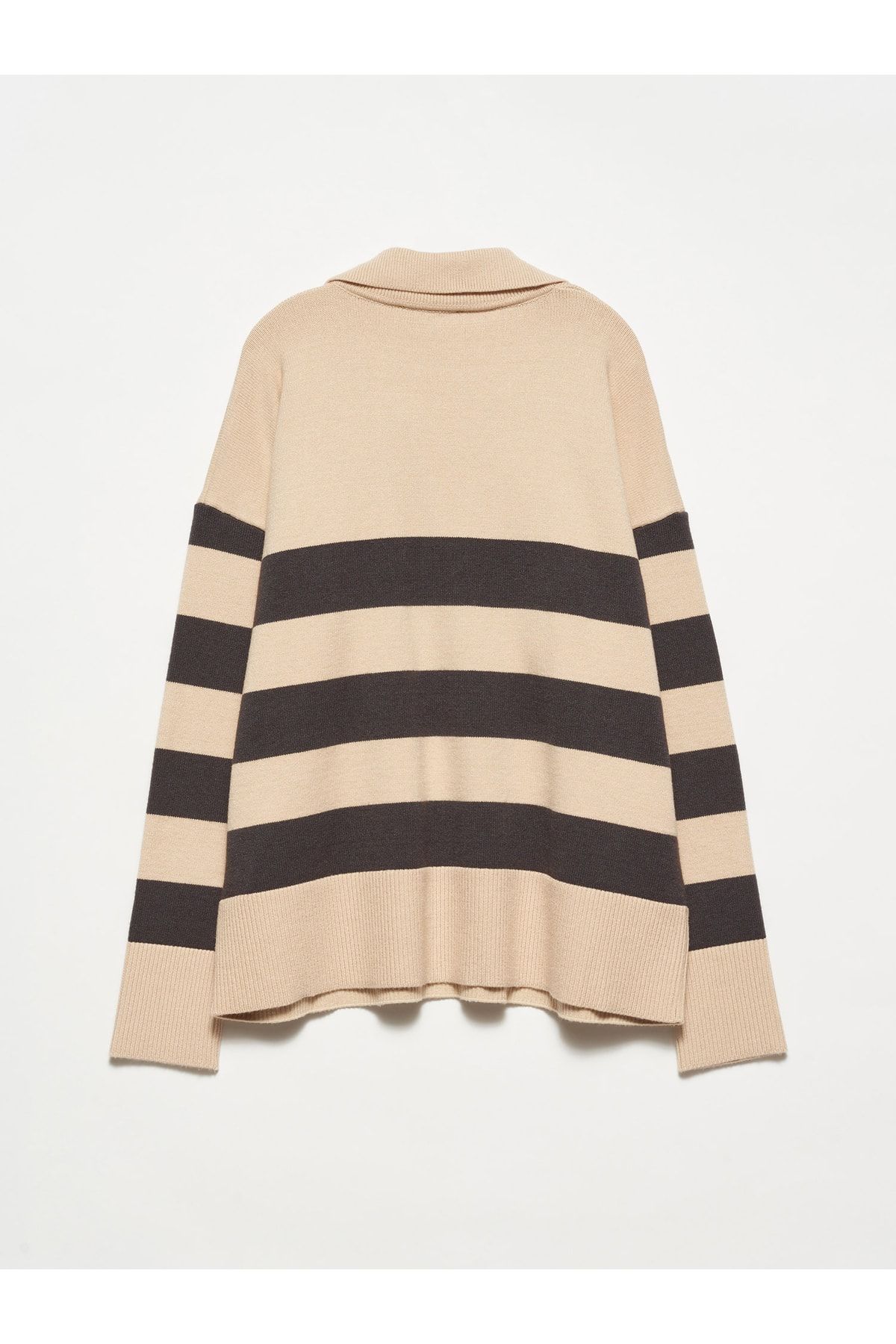 پلیور نود زنانه 10325 Polo Yaka Striped Kazakh A.Bej Ant. Dilvin