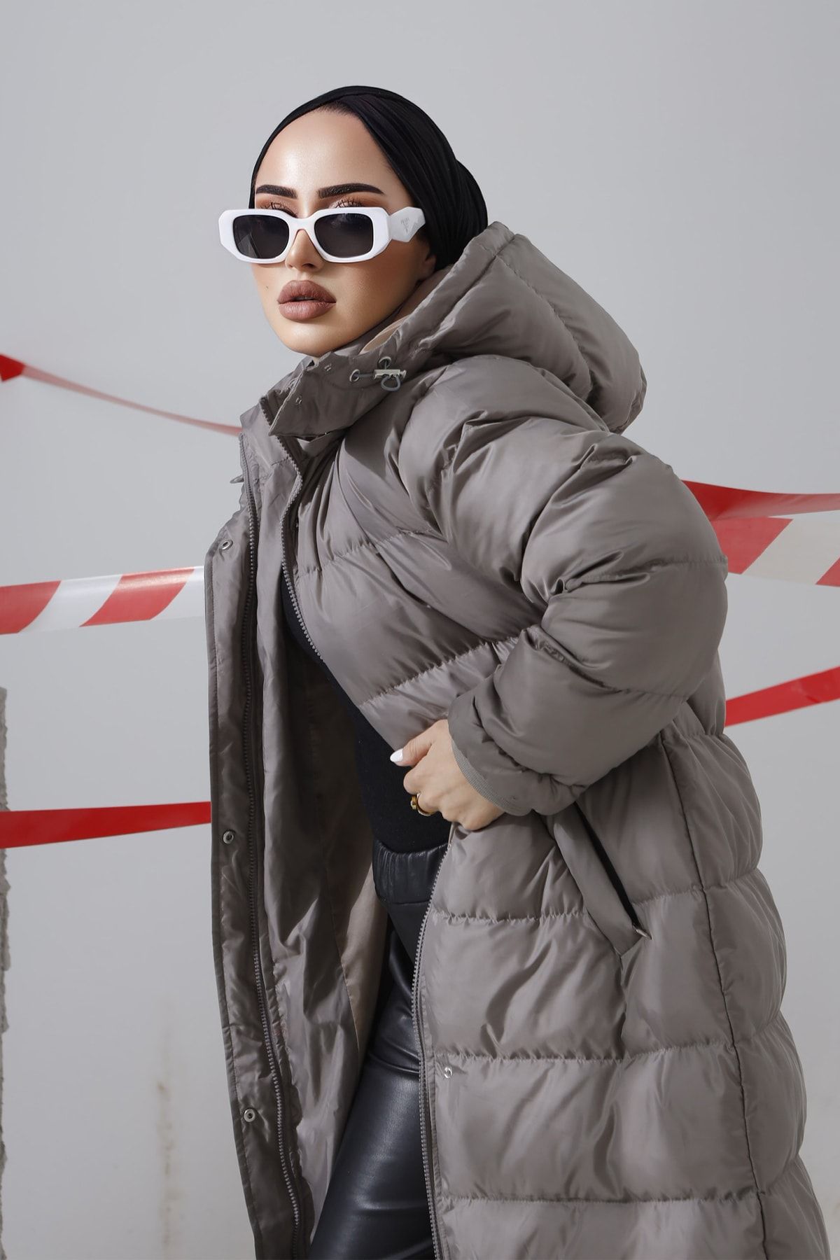 Dark grey sales puffer jacket women's