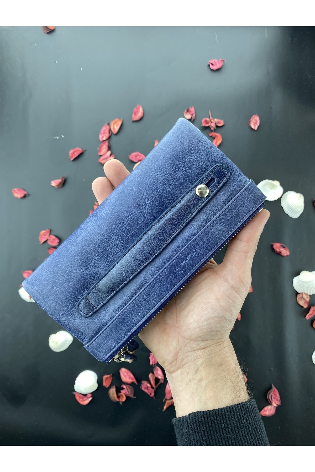 کیف پول مردانه آبی سرمه ای rakunart | rakunartQubba اورجینال - تصویر 2