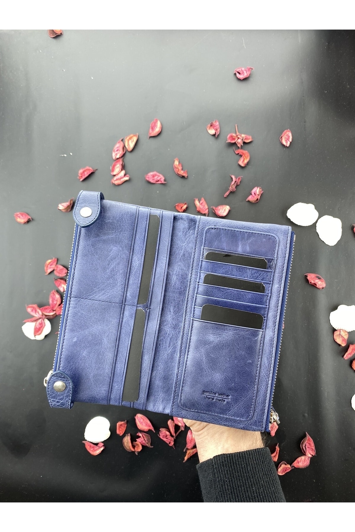 کیف پول مردانه آبی سرمه ای rakunart | rakunartQubba اورجینال - تصویر 3