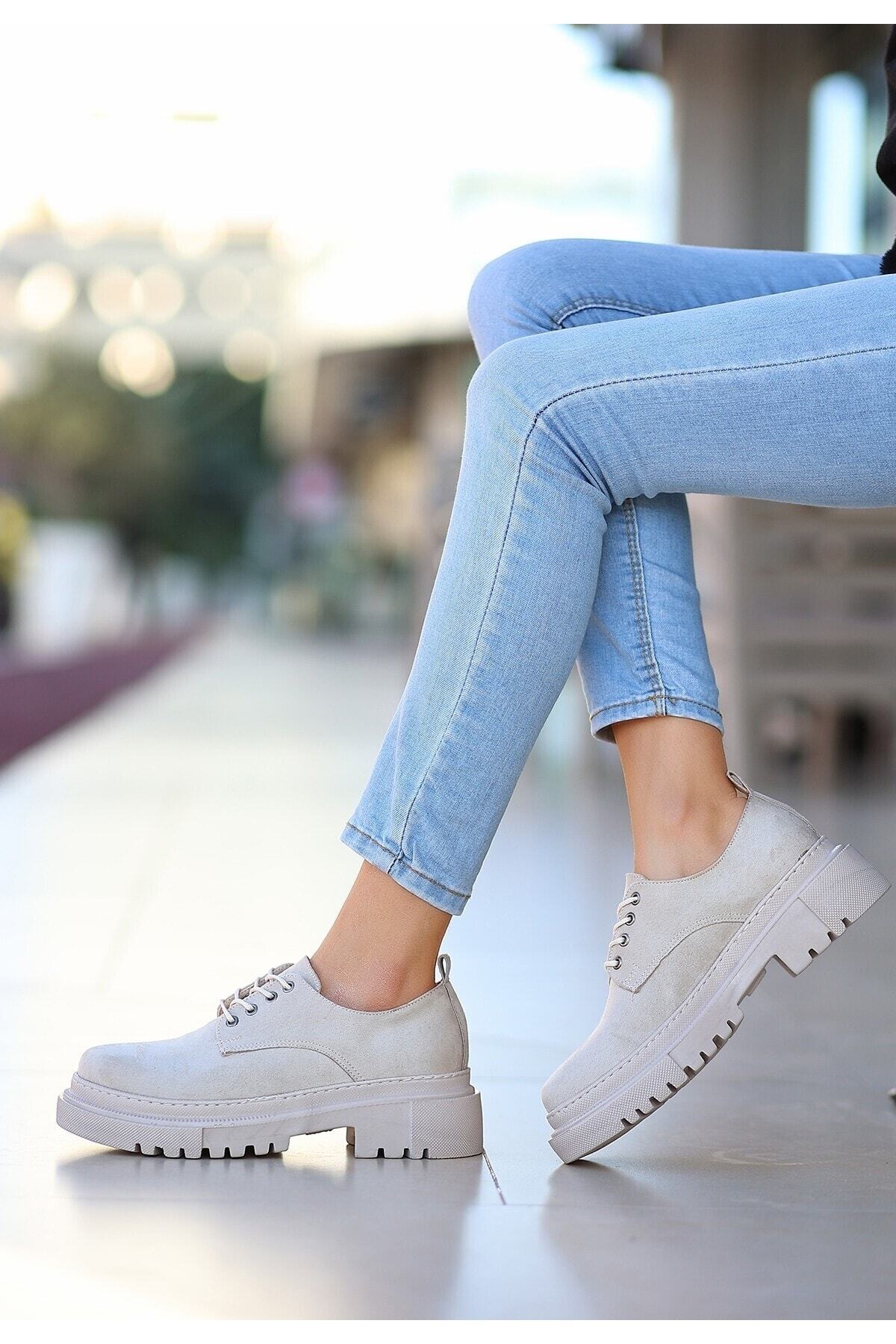 Stafford Bej Süet Bagcıklı Ayakkabı Bej Süet