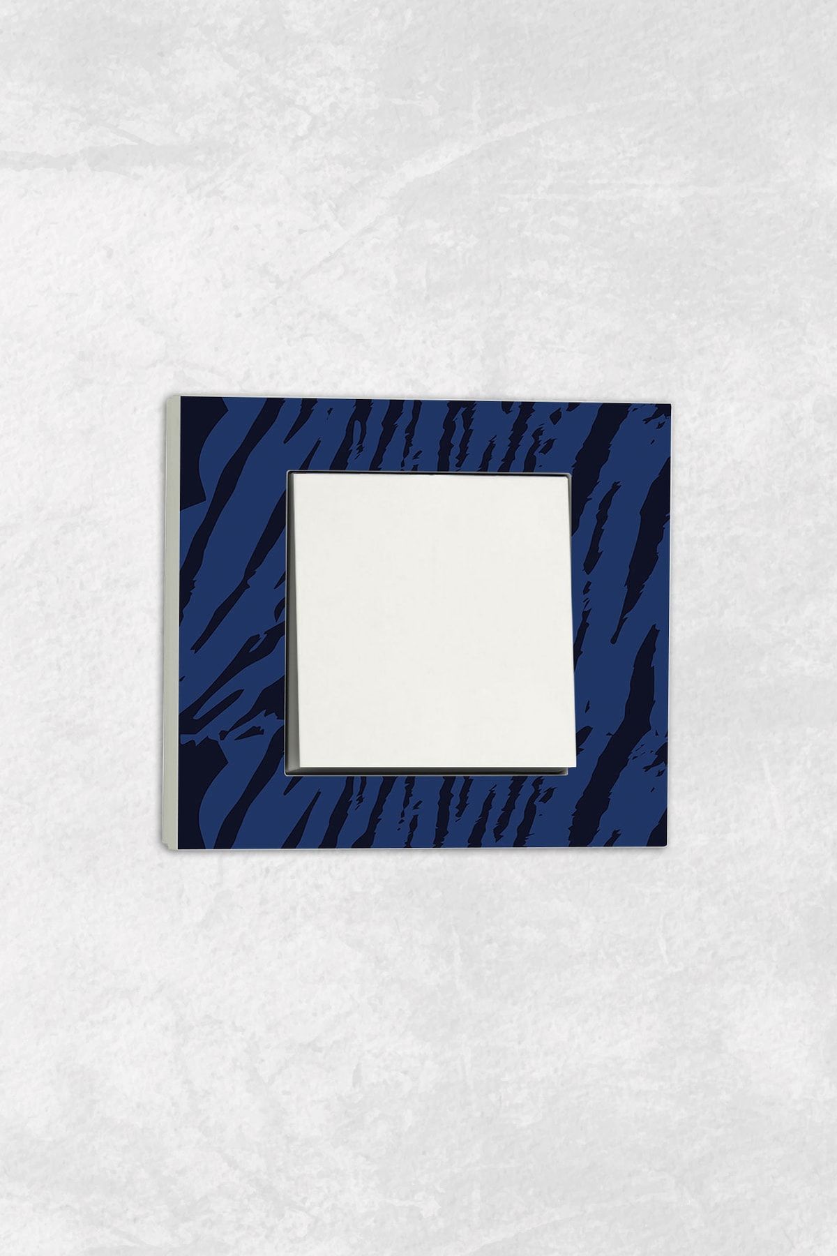 markcat-Ovivo grano UV Printed Zebra Pattern White Single Decorative Switch Socket Frame Set 1