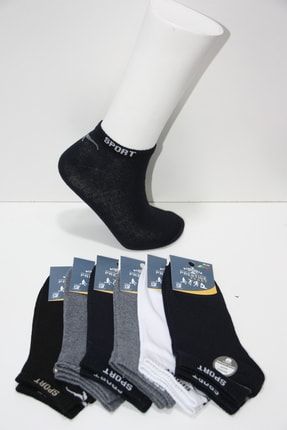 Erkek 6'lı Sport Yazılı Basic Patik Çorap PR170