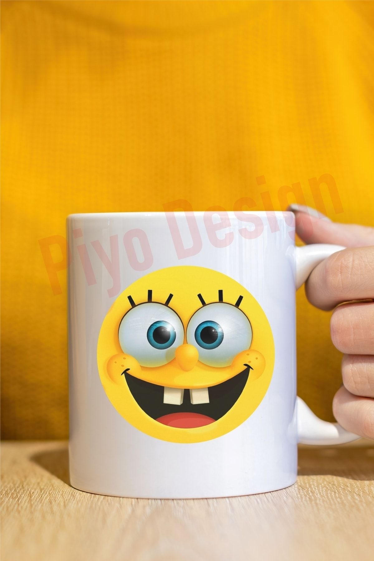 Piyo Design-Spongebob Funny Face a Quality Printed Mug Cup 1