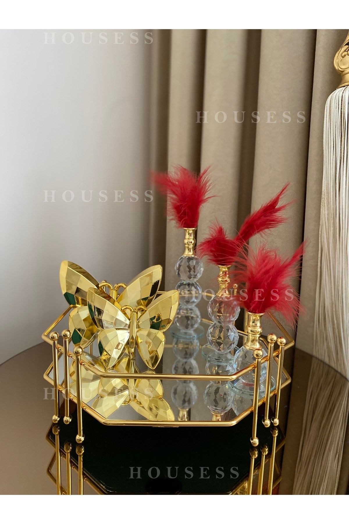 Gold decorative tray best sale