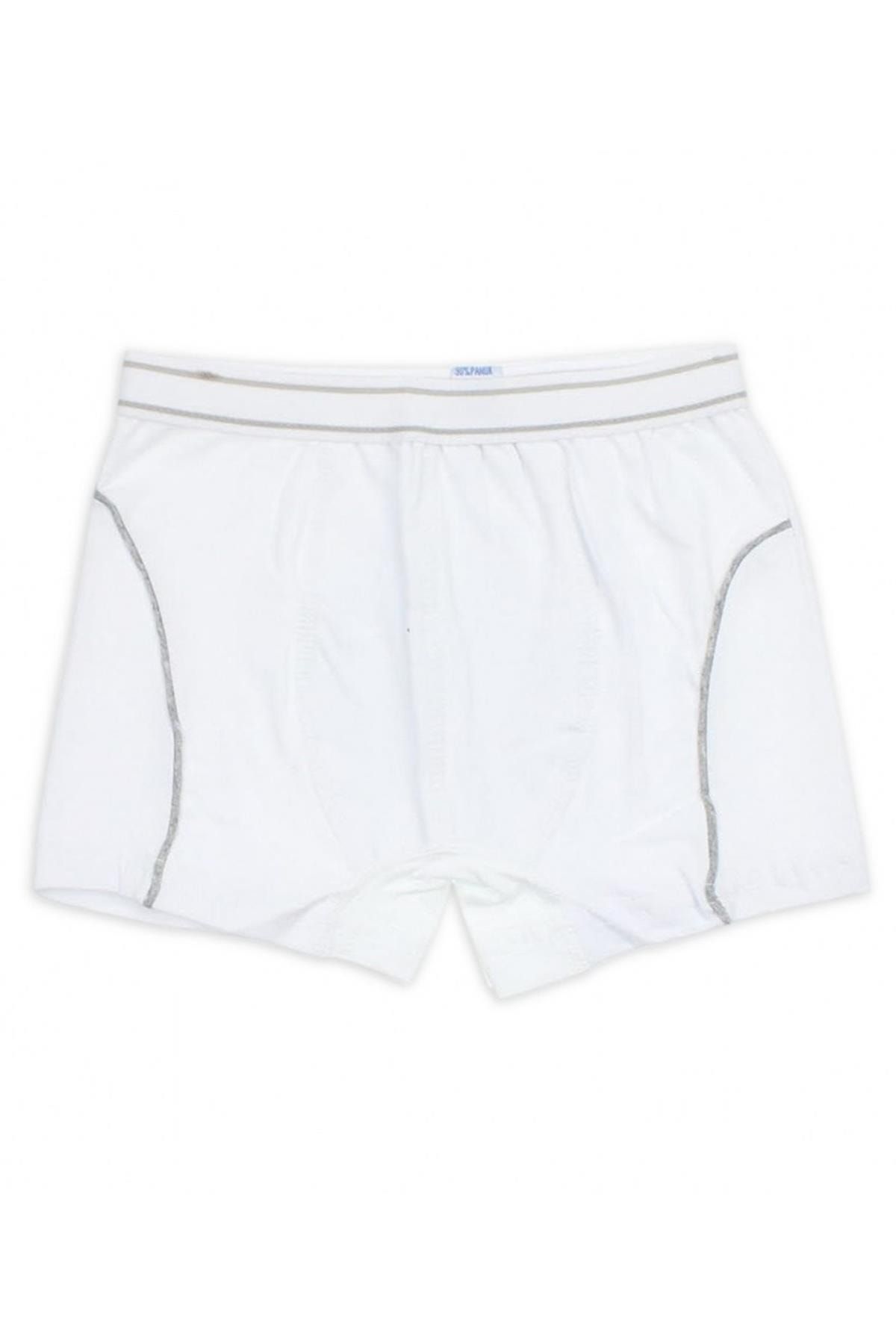 Tutku-Boy's 4 Pack White Elastane Lycra Boxers 1