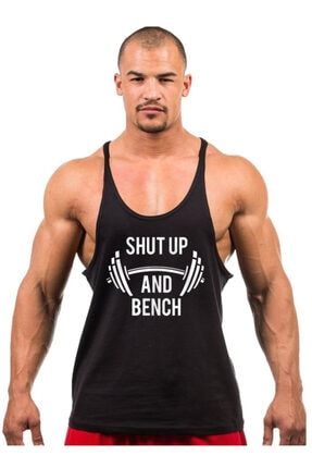 Shut Up And Bench Fitness Gym Tank Top Sporcu Atleti [Siyah] GPWSHTBNCSY