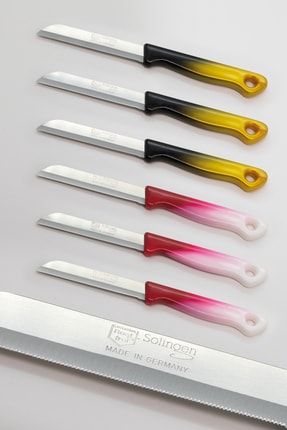Çift Tırtıklı Ağız Açılımlı Sebze Meyve Bıçağı Solingen gold-pembe renk