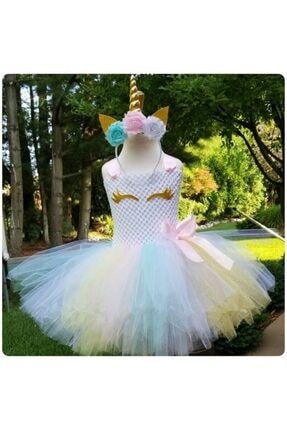 Kız Çocuk Pembe Unicorn Kostüm Elbise bbaysnewtrend914