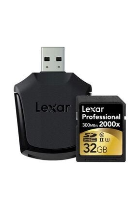 32gb 2000x Professional Sdhc Hafıza Kartı + Usb Kart Okuyucu Uıı 300mb/sn LEXR32
