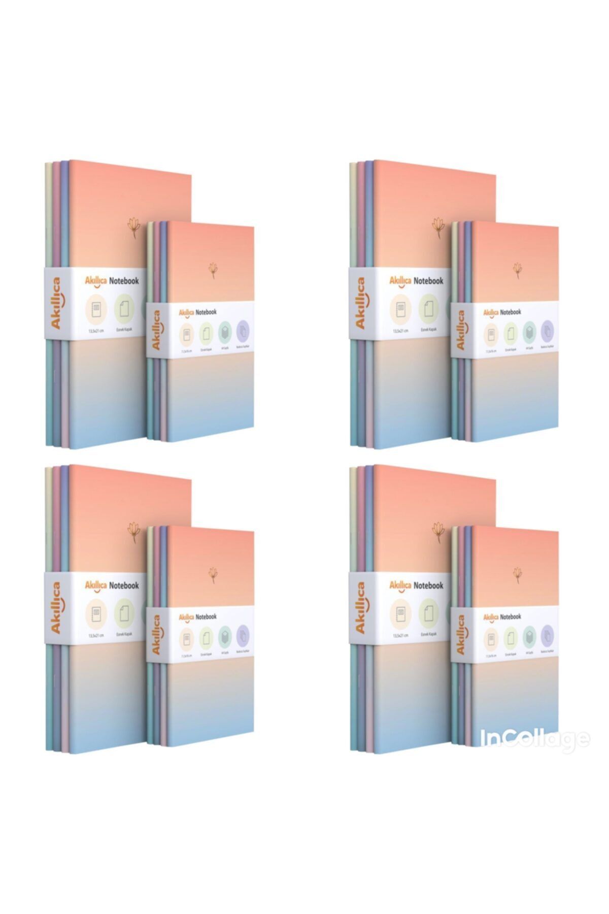 AKILLICA-Pastel 32 Piece Notebook Notebook Set - Gradient Series 1