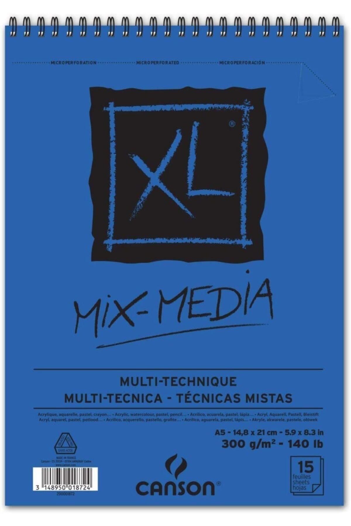 Canson-Multi-Purpose Block Spp Canxl Mix Media 15 Syf A5 300 Gr 1