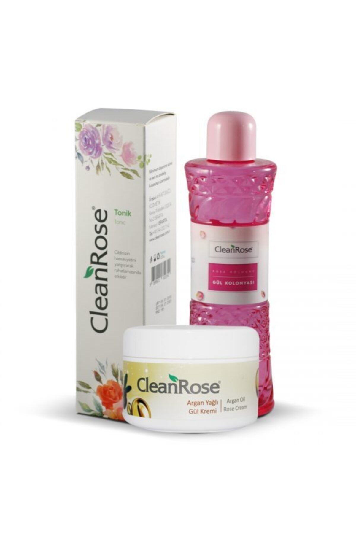 90 میلی لیتر کرم رز روغن آرگان + 200 میلی لیتر تونیک + 150 میلی لیتر ادکلن رز Clean Rose