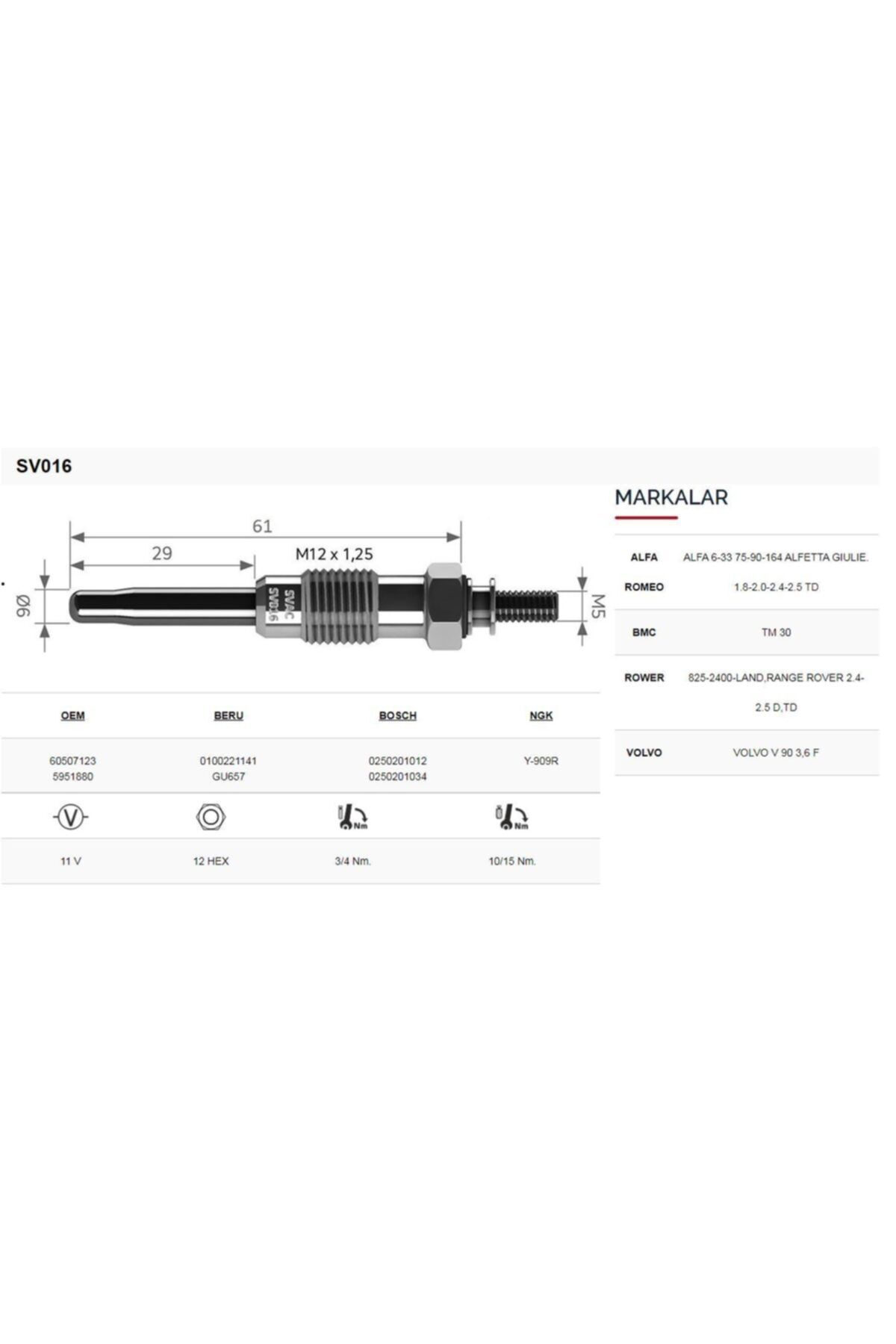 SVAC-Volvo V 90 3.6 F Heating Spark Plug Set 2