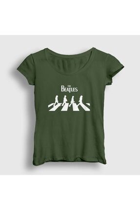 Kadın Haki Abbey Road The Beatles T-shirt 113961tt