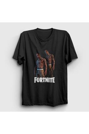 Unisex Siyah Travis Scott Fortnite T-shirt 122075tt