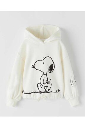 Unisex Çocuk Beyaz Snoopy Sweatshirt Z4