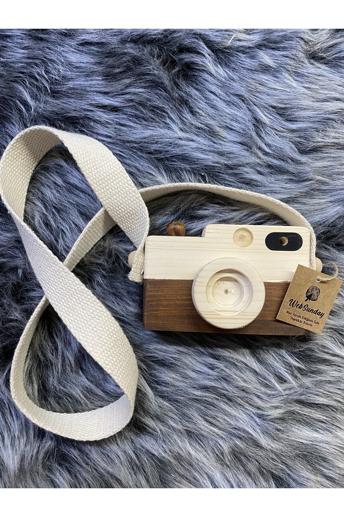 aswood Bebek Oyuncağı Ahşap Fotoğraf Makinesi, +1 Yaş Montessori Oyuncak, Organik Ahşap Oyuncak-kahverengi fotoğrafı 3 (önizleme)