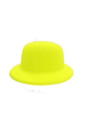 Neon Renk Plastik Melon Şapka Sarı Renk SMR694