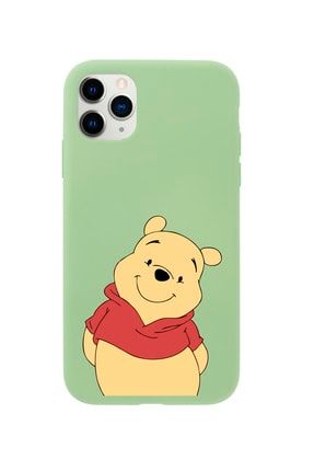Iphone 11 Pro Sevimli Winnie Pooh Tasarımlı Yeşil Telefon Kılıfı MCIP11PLSWPH