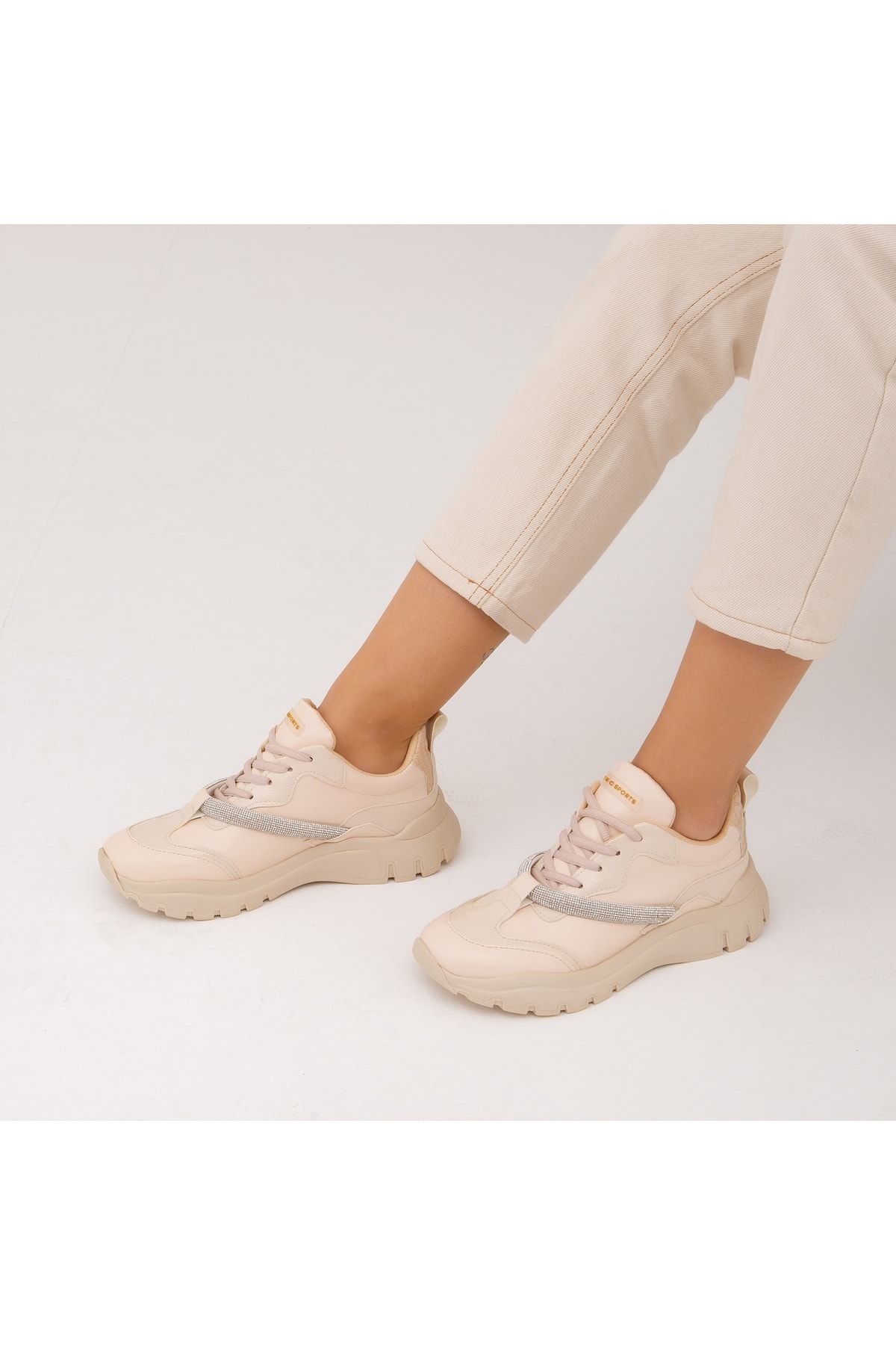 Bej - Kadın Vegan Sneakers & Spor Ayakkabı 829 9504 Bn Ayk Y22